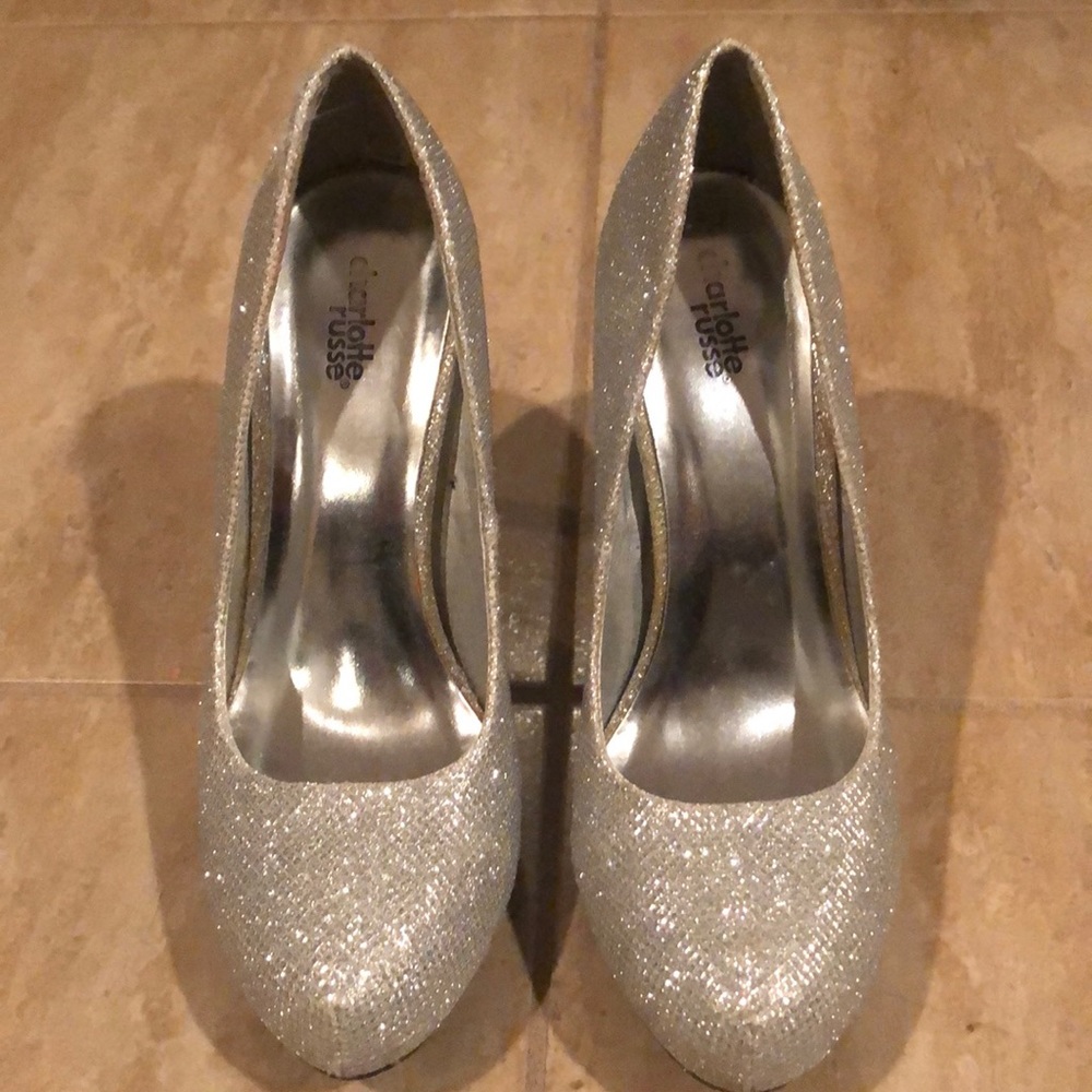 Silver Charlotte Russe sparkle heels